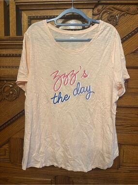 Old Navy Peach Short-Sleeve Graphic Tee - 'zzz's the day'